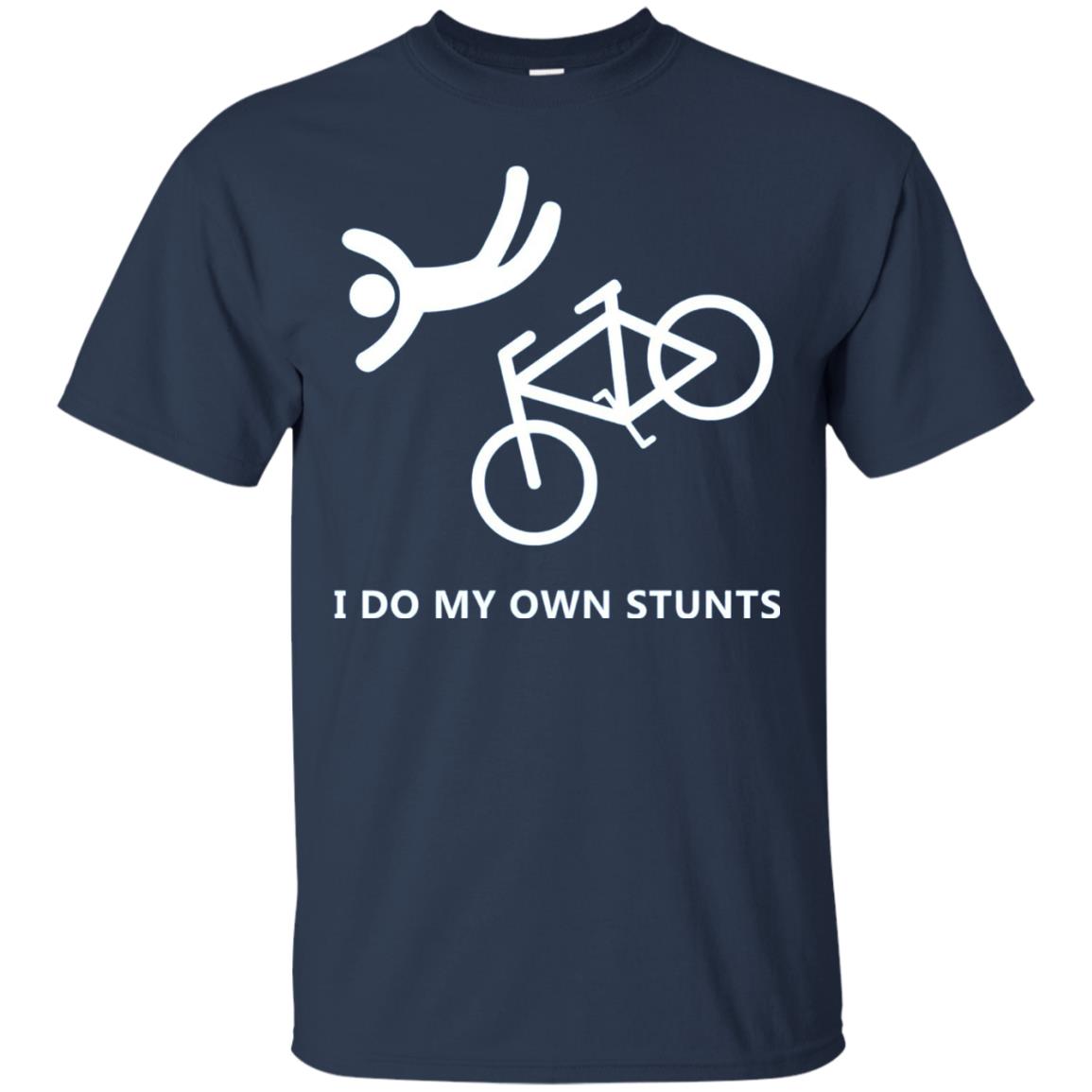 I Do My Own Stunts Bike Lover T-shirt Navy