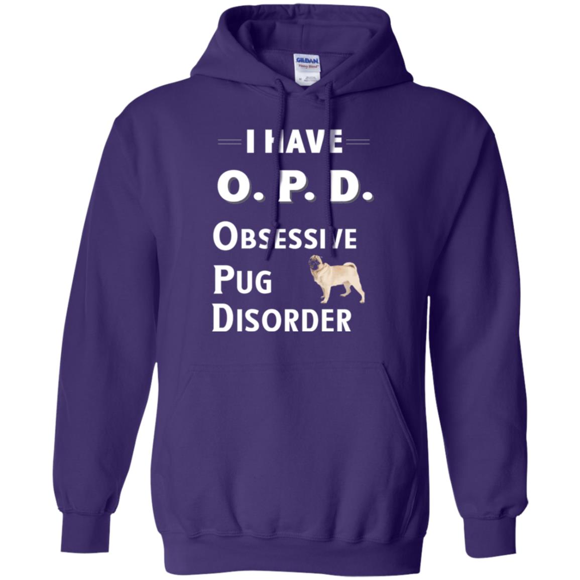 Dog Lovers T-shirt I Have Opd Obsessive Pug Disorder Purple