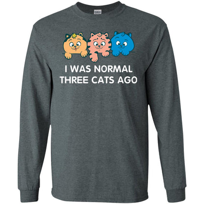 Cat Lover T-shirt I Was Normal Three Cats Ago Dark Heather