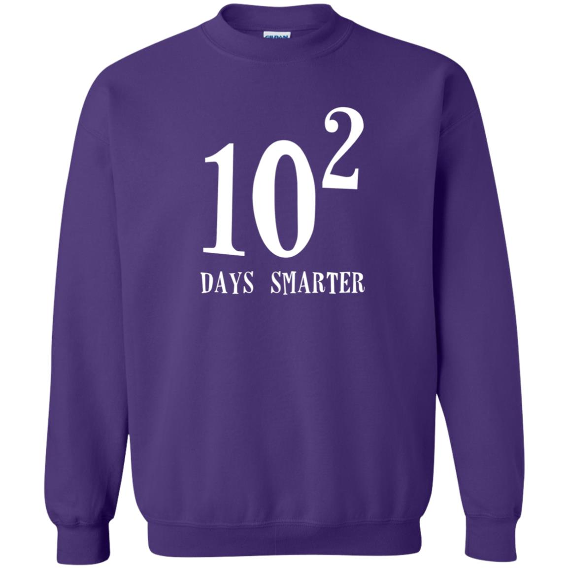 Funny Math 100th Day T-shirt 10 Squared Is 100 Days Smarter Purple