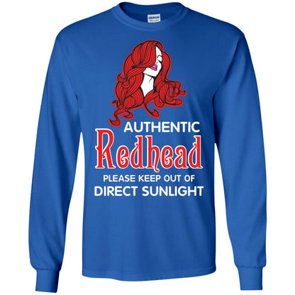 Authentic Redhead Please Keep Out Of Direct Sunlight Cool Redhead Gift Shirt For Girls Royal