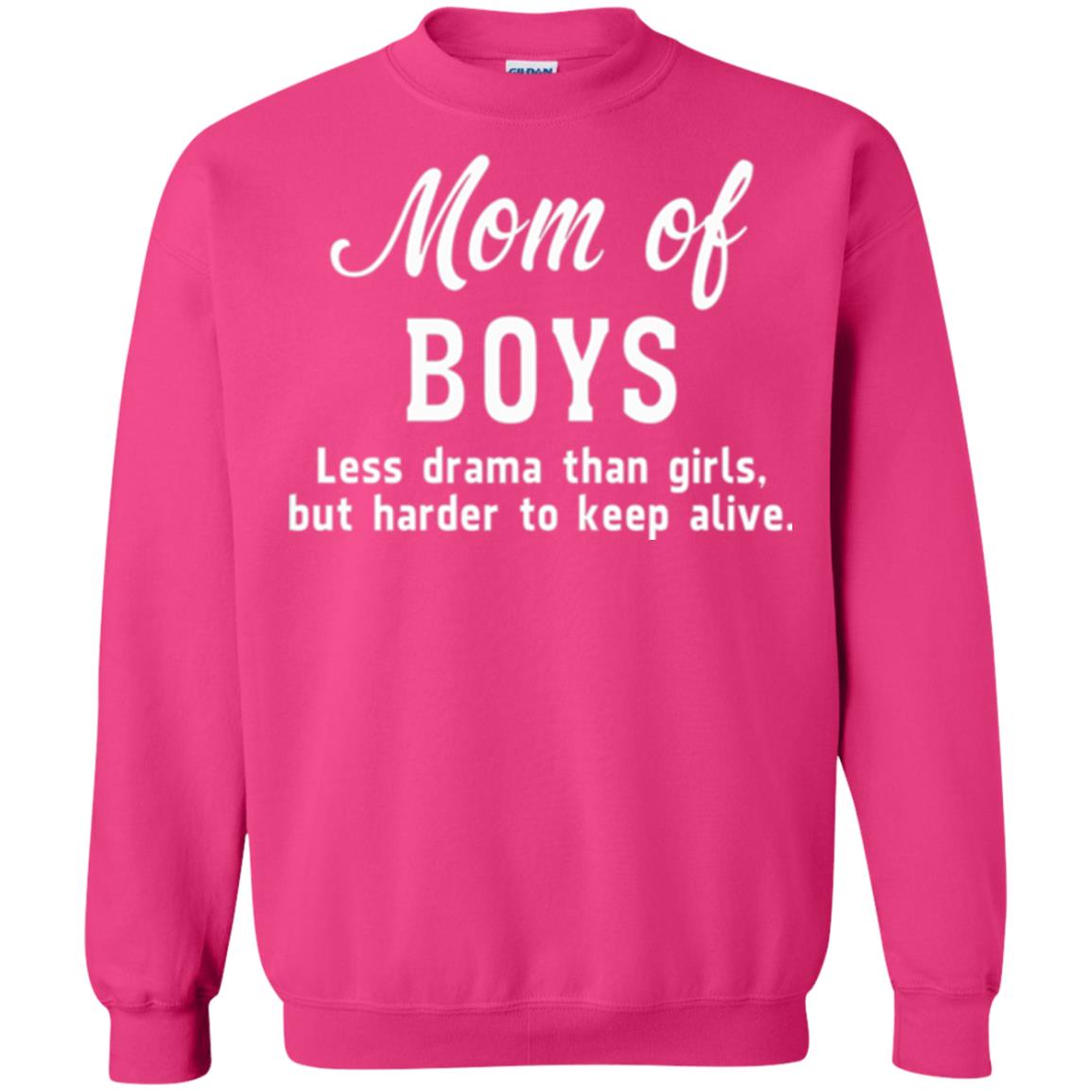 Mom Of Boys Less Drama Than Girls But Harder To Keep Alive T-shirt Mothers Day Heliconia