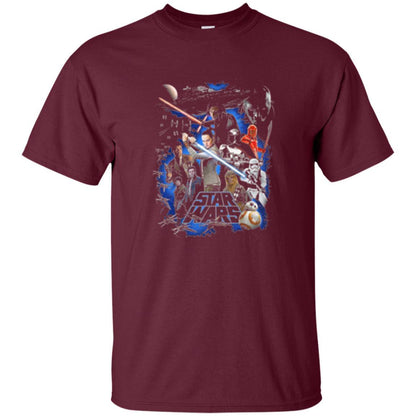 Film T-shirt Star Wars Last Jedi Classic Epic Film Poster Graphic Maroon