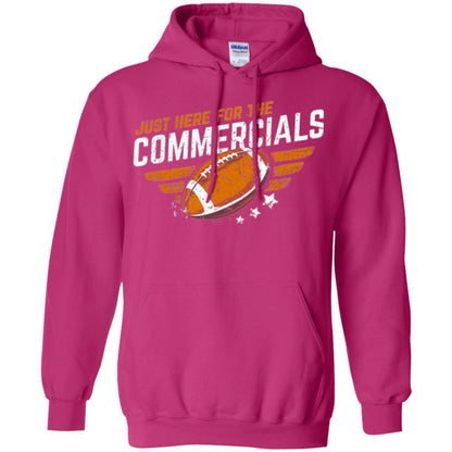 Football Lover T-shirt Just Here For The Commercials Heliconia