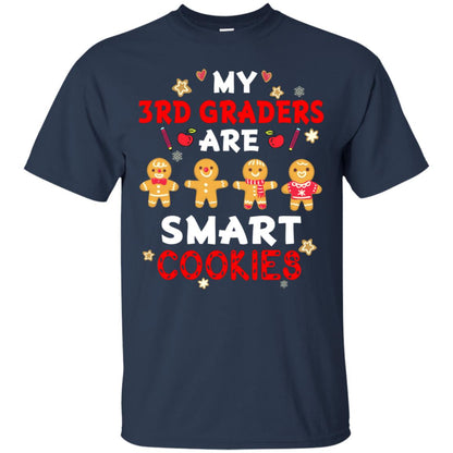 My 3rd Graders Are Smart Cookies X-mas Gift Shirt For Third Gradeteachers Navy