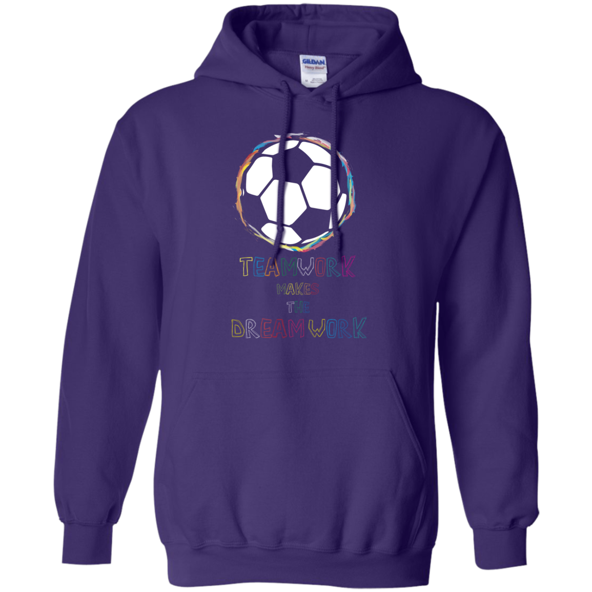 Soccer T-shirt Teamwork Makes The Dreamwork Purple