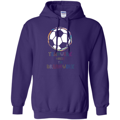 Soccer T-shirt Teamwork Makes The Dreamwork Purple
