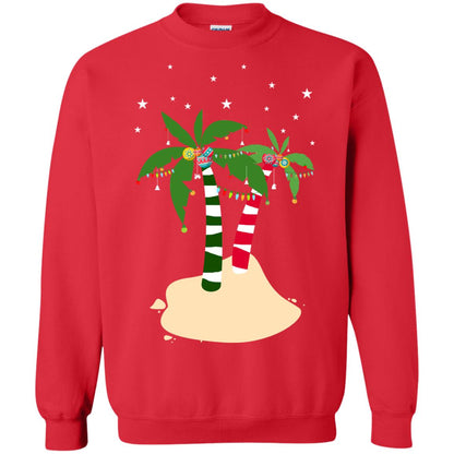 Decorated Tropical Coconut Tree Merry X-mas 2018 Gift Shirt Red