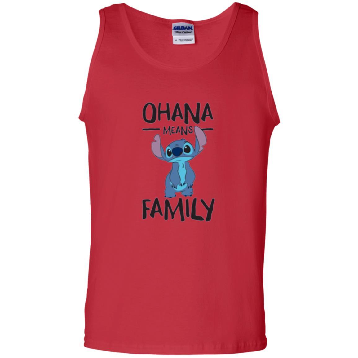 Disney Stitch T-shirt Ohana Means Family Red