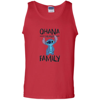 Disney Stitch T-shirt Ohana Means Family Red