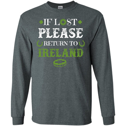 If Lost Please Return To Ireland St Patrick_s Day Shirt Dark Heather