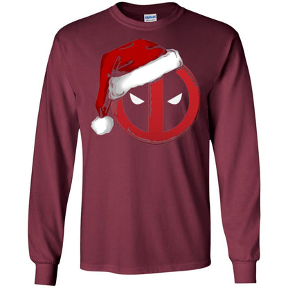 Christmas T-shirt Marvel Deadpool Icon Santa Hat Christmas Graphic Maroon