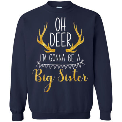 Announcement T-shirt Oh Deer I_m Gonna Be A Big Sister Navy