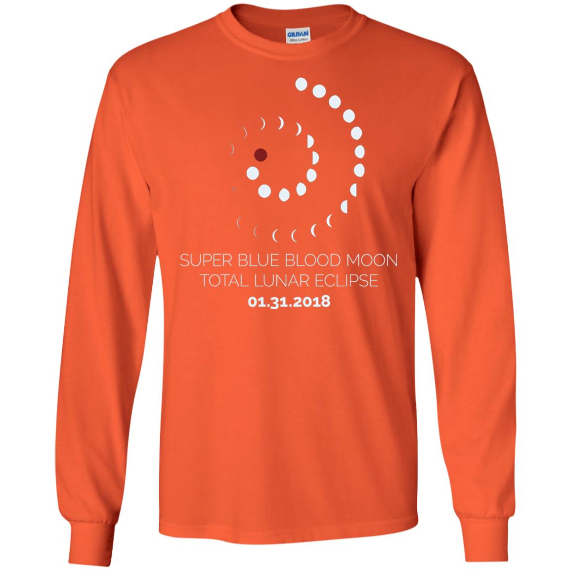 Super Blue Blood Moon Total Lunar Eclipse 2018 T-shirt Orange