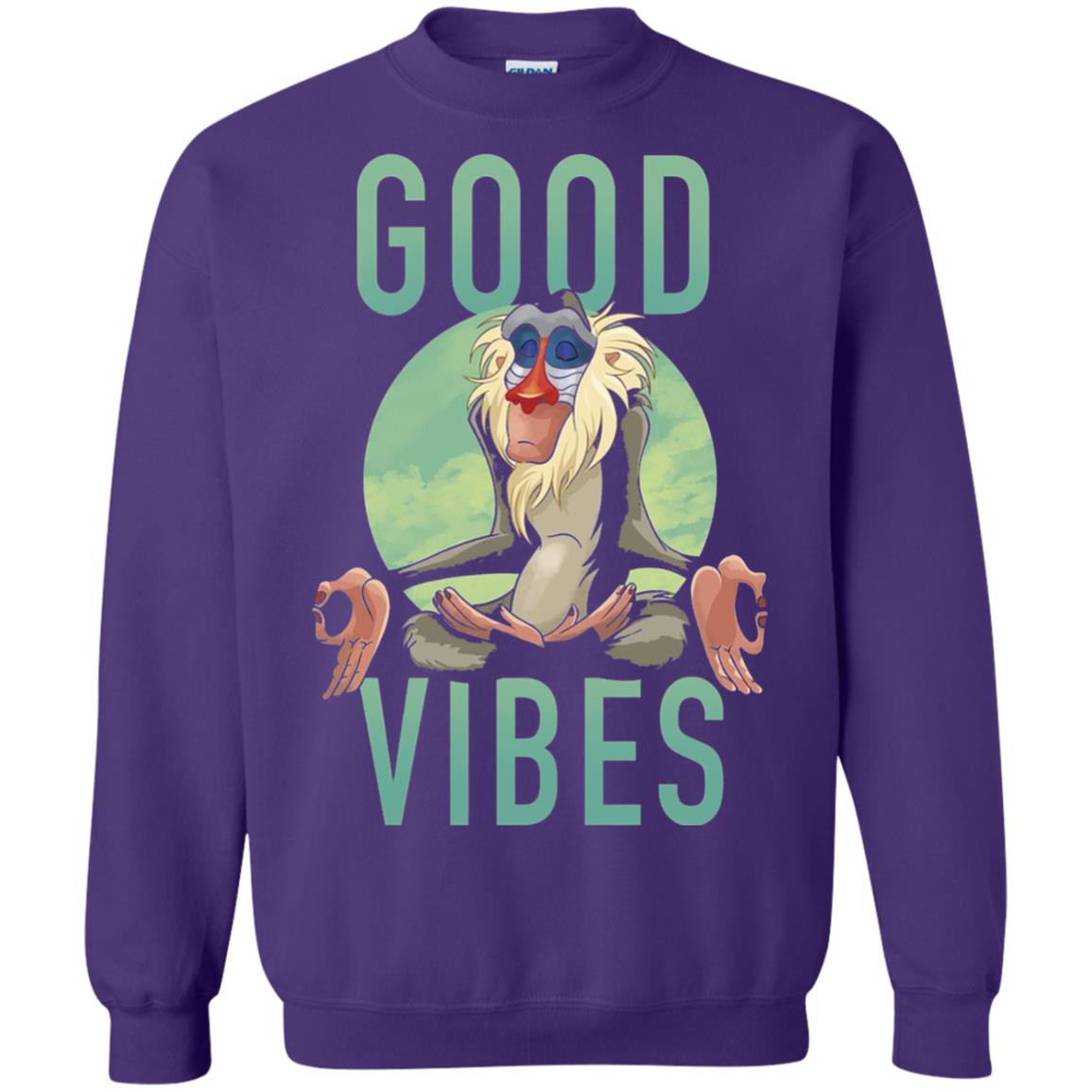 Disney Lion King Rafiki Meditate Good Vibes Graphic T-shirt Purple