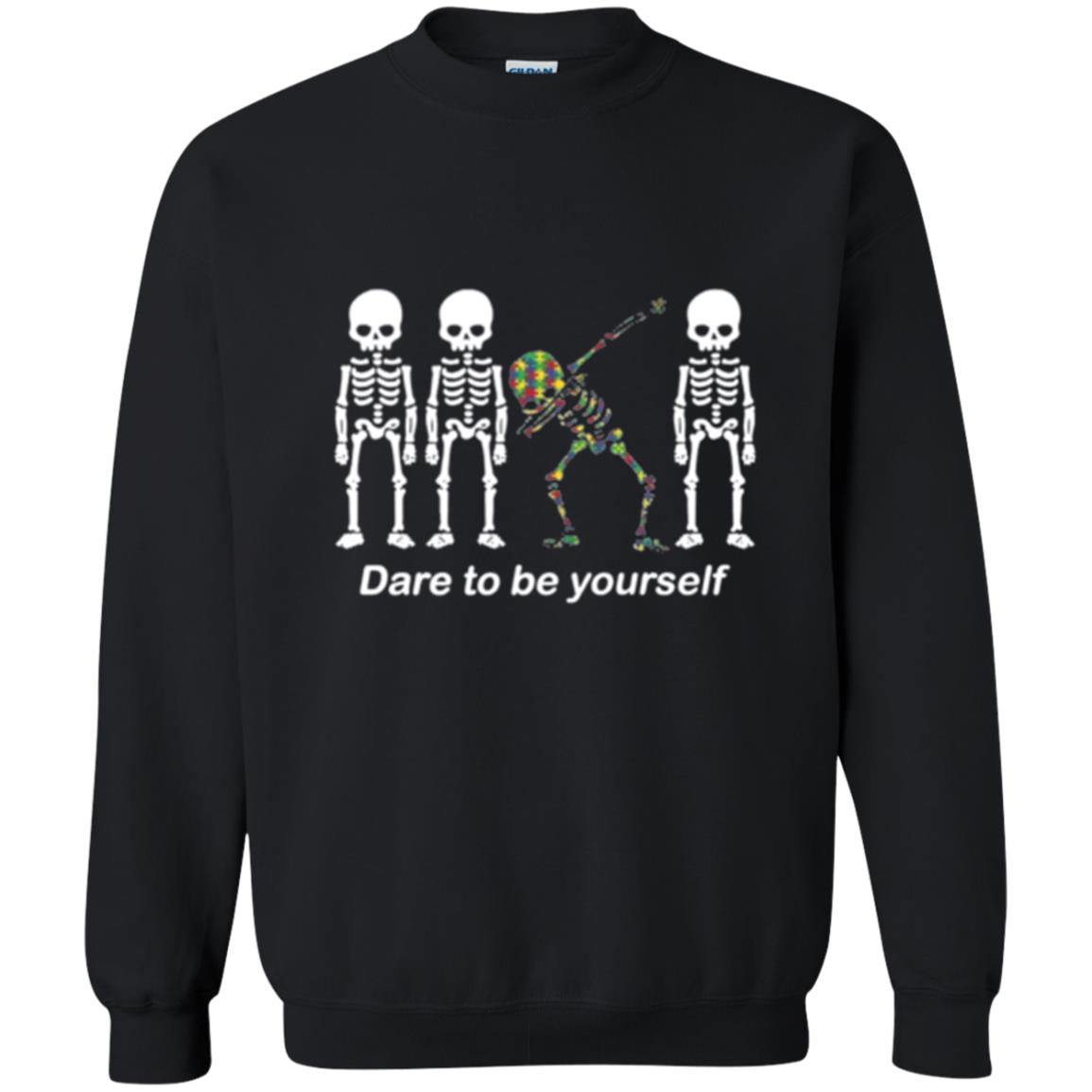 Dabbing T-shirt Dabbing Skeleton Dare To Be Yourself Black