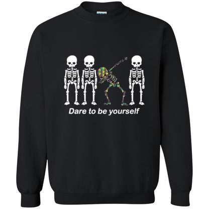 Dabbing T-shirt Dabbing Skeleton Dare To Be Yourself Black