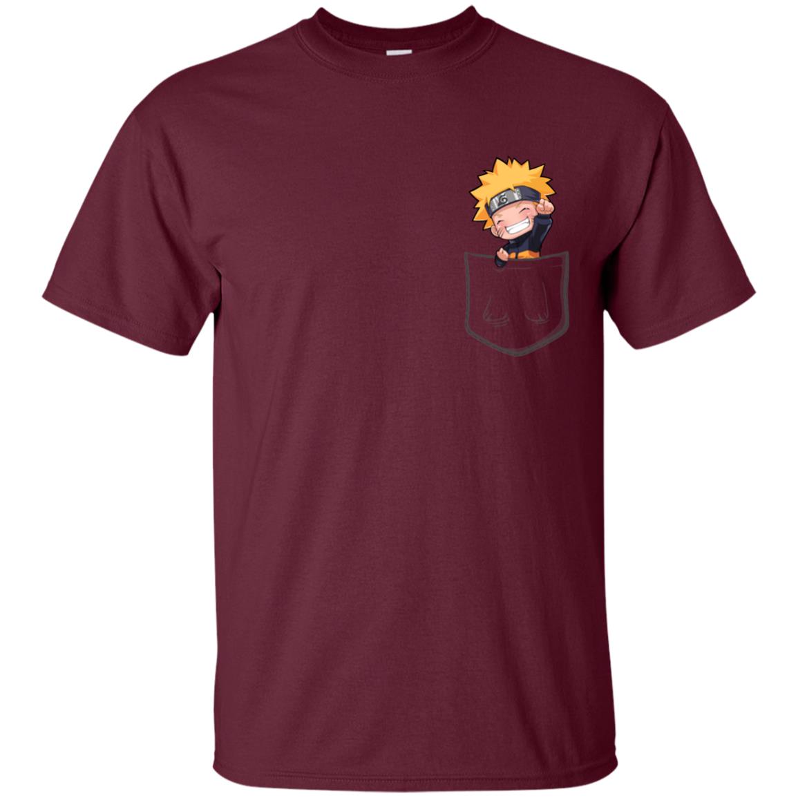 Naruto In Pocket Shirt Maroon