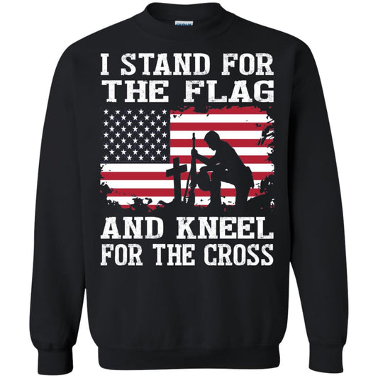 I Stand For The Flag And Kneel For The Cross Military T-shirt Black