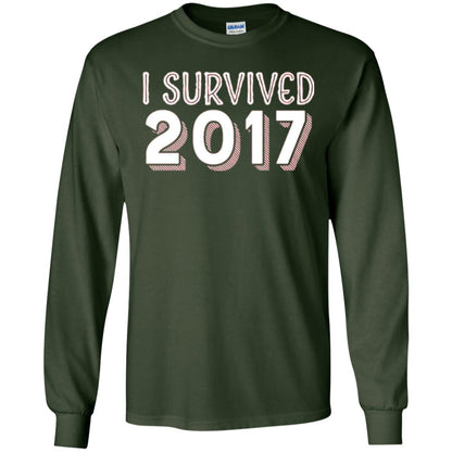 New Year_s T-shirt I Survived 2017 Forest Green