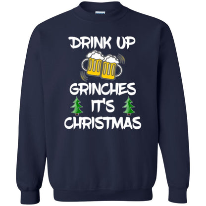 Beer Lover T-shirt Drink Up Beer Grinches It's Christmas Navy