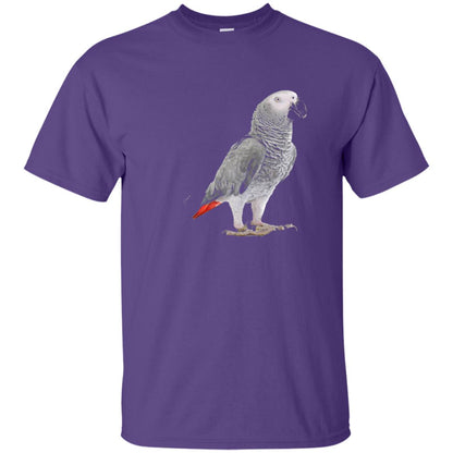 Funny African Grey Parrot Bird T-shirt Purple