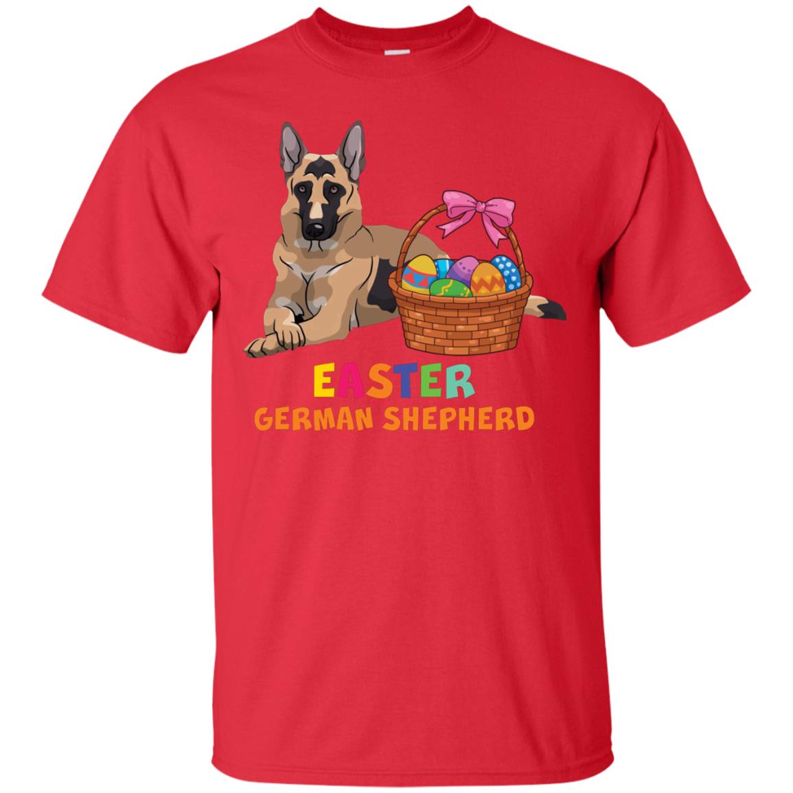 Easter German Shepherd Dog Lover T-shirt For Easter Red