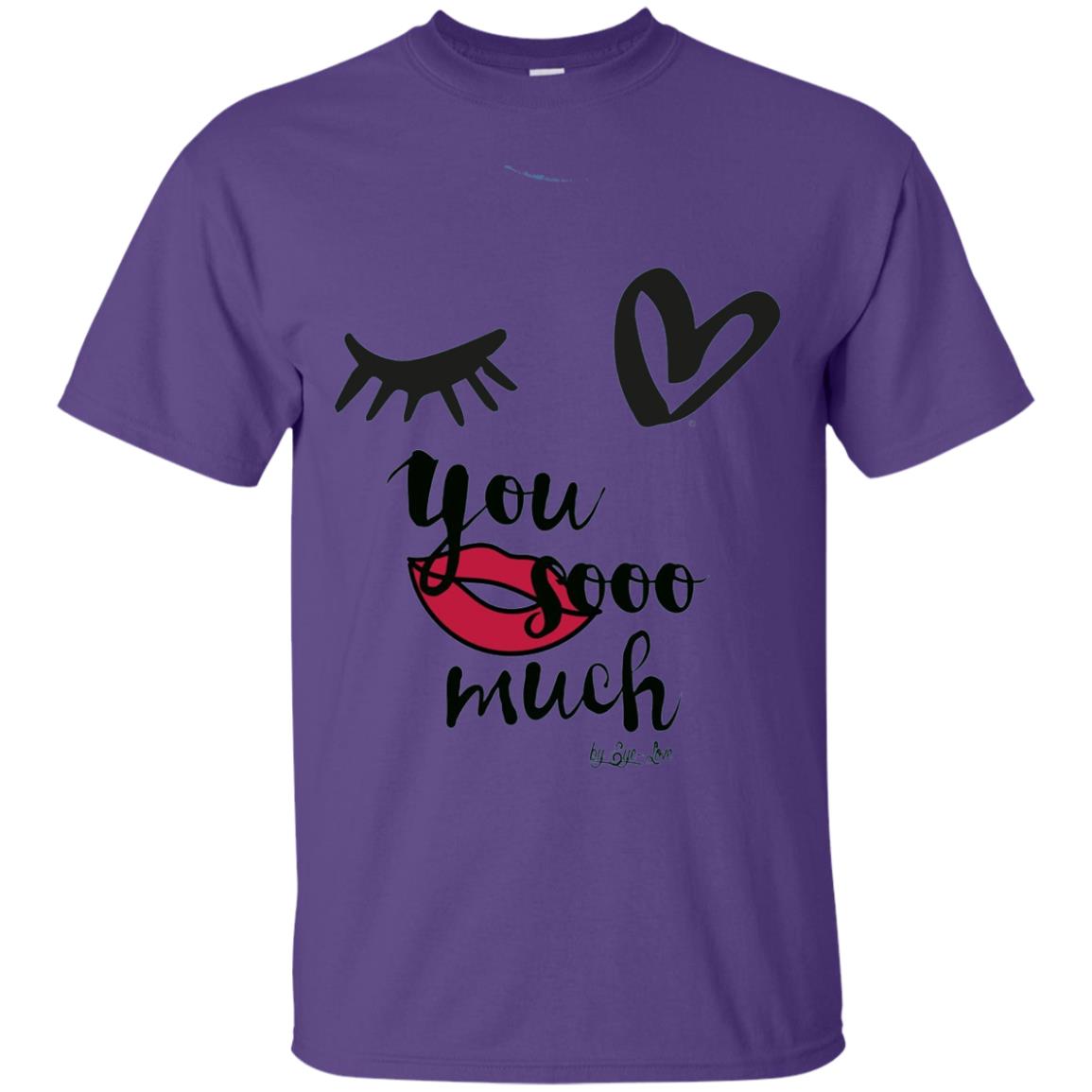 I Love You So Much Eye Heart Lip Summer Shirt Purple