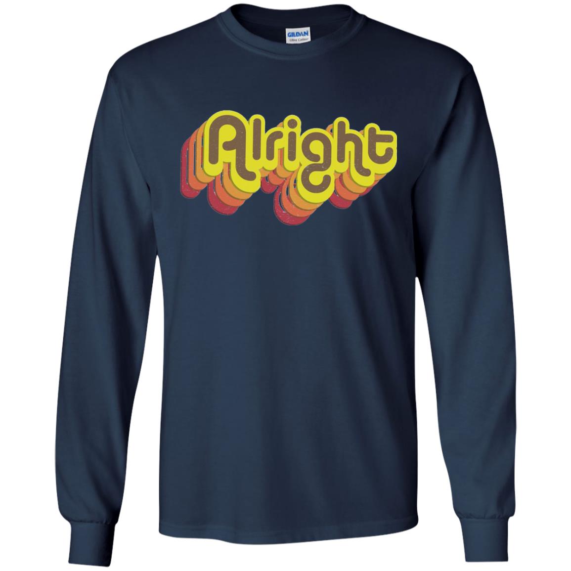 Alright Alright Shirt Funny Retro 70s Navy