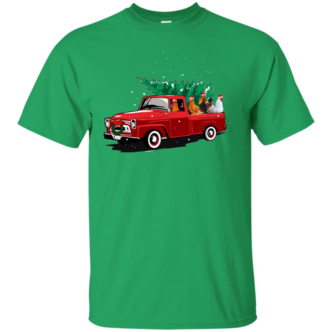 Chickens On Car Merry Christmas Gift Shirt For Mens Womens Irish Green