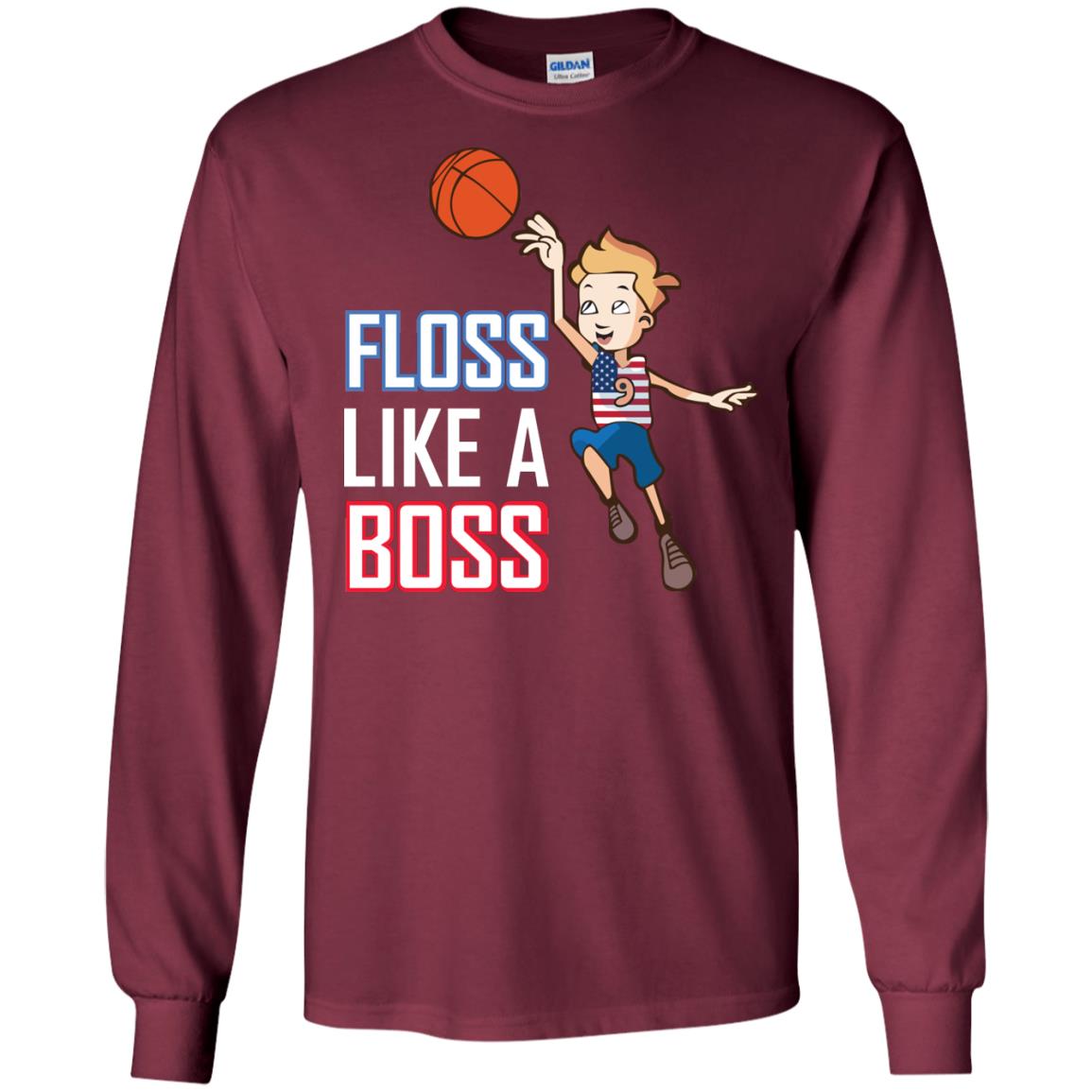 Floss Like A Boss Shirt For Basketball Players Maroon