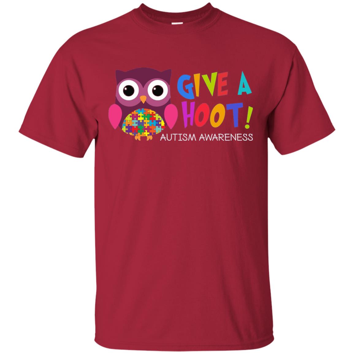 Give A Hoot Autism Awareness T-shirt Cardinal