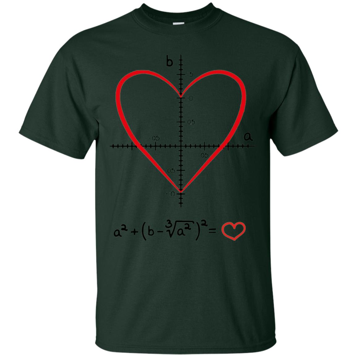 Valentines Day T-shirt Math Equation Cool Formula Geekiest Heart Forest Green