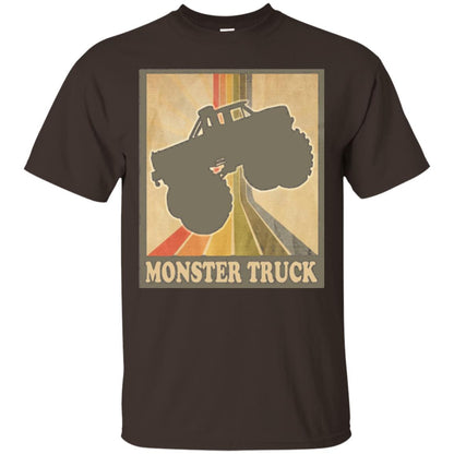 Vintage Big Size Truck Tee Retro Monster Truck T Shirt Dark Chocolate