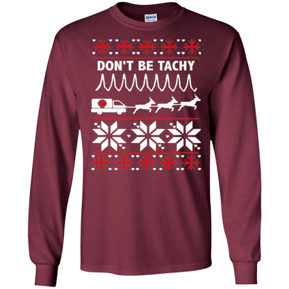 Cardiac Nurse T-shirt Don_t Be Tachy Maroon