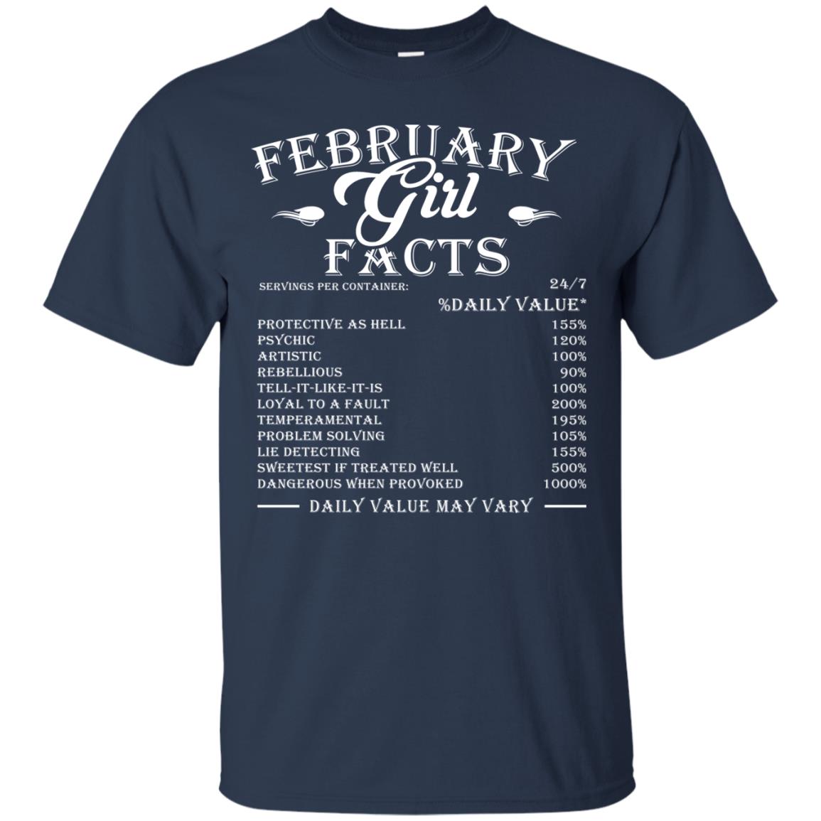 February Girl Facts Facts T-shirt Navy