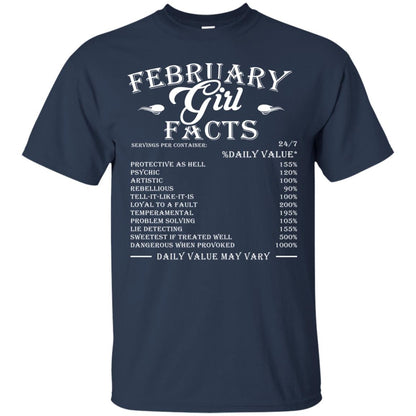 February Girl Facts Facts T-shirt Navy