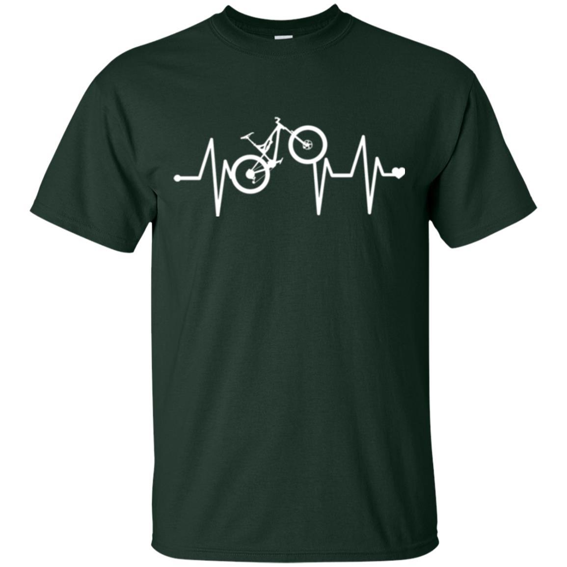 Mtb T-shirt Mountain Bike Heartbeat T-shirt Forest Green