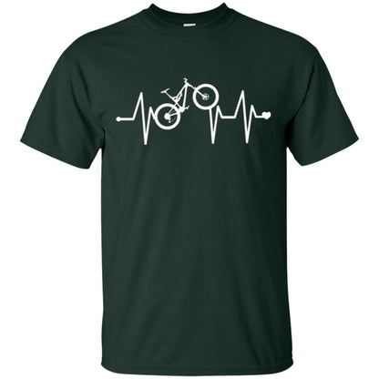 Mtb T-shirt Mountain Bike Heartbeat T-shirt Forest Green