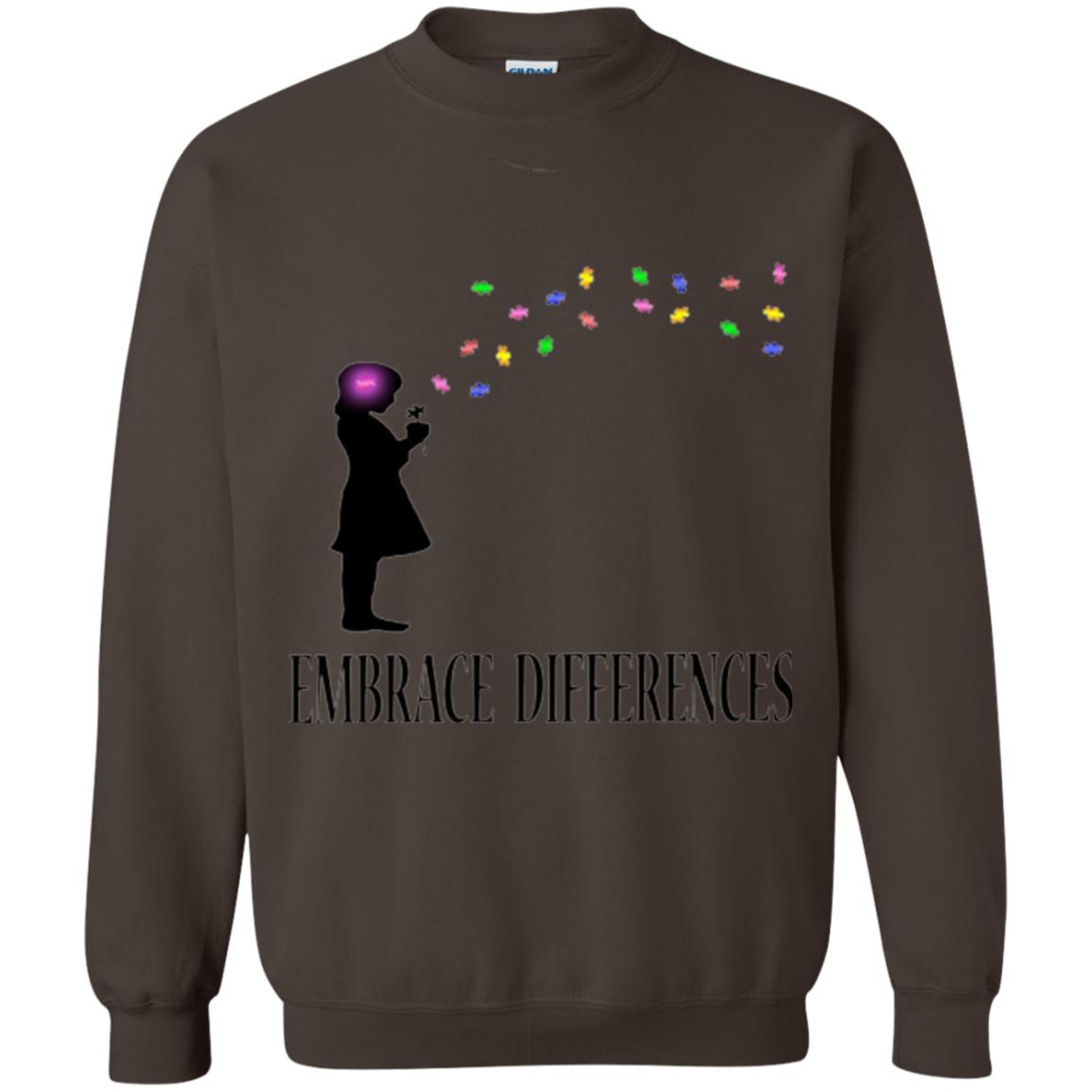 Autism Awareness T-shirt Embrace Differences T-shirt Dark Chocolate