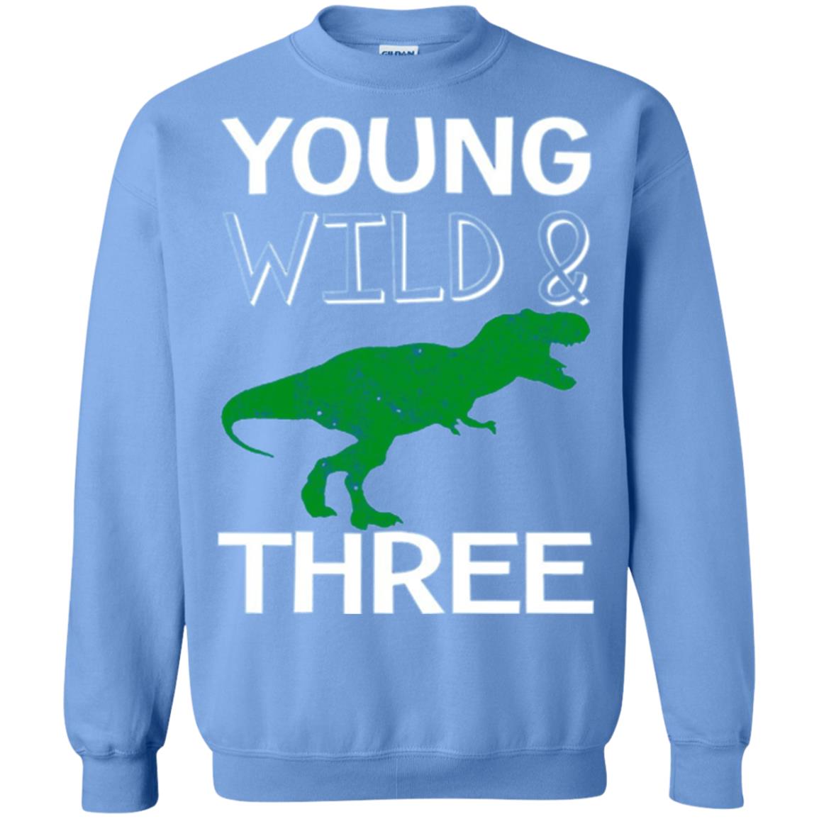 Dinosaur T-shirt Young Wild And Three Carolina Blue