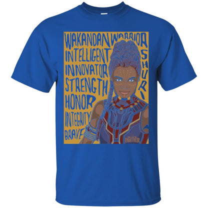 Black Panther Movie Shuri Word Art T-shirt Royal