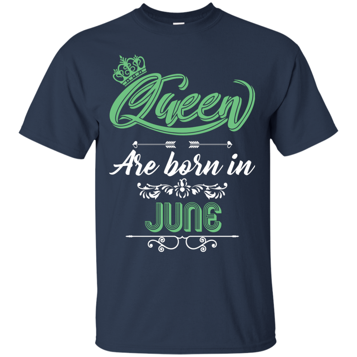 Brithday T-Shirt Queen Are Born In June Navy
