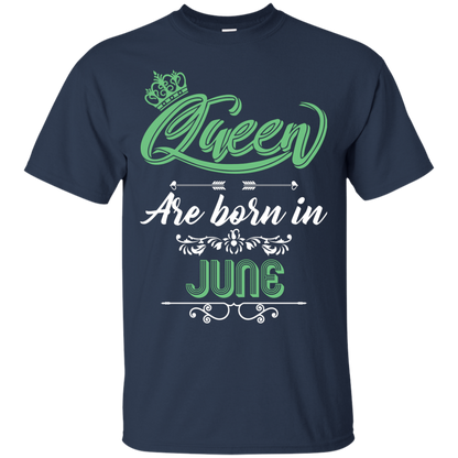 Brithday T-Shirt Queen Are Born In June Navy
