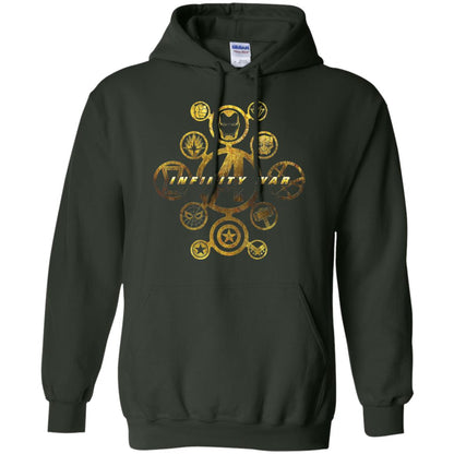 Infinity War Gold Hero Movie T-shirt Forest Green