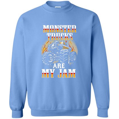 Funny Trucker T-shirt Monster Truck Are My Jam Carolina Blue