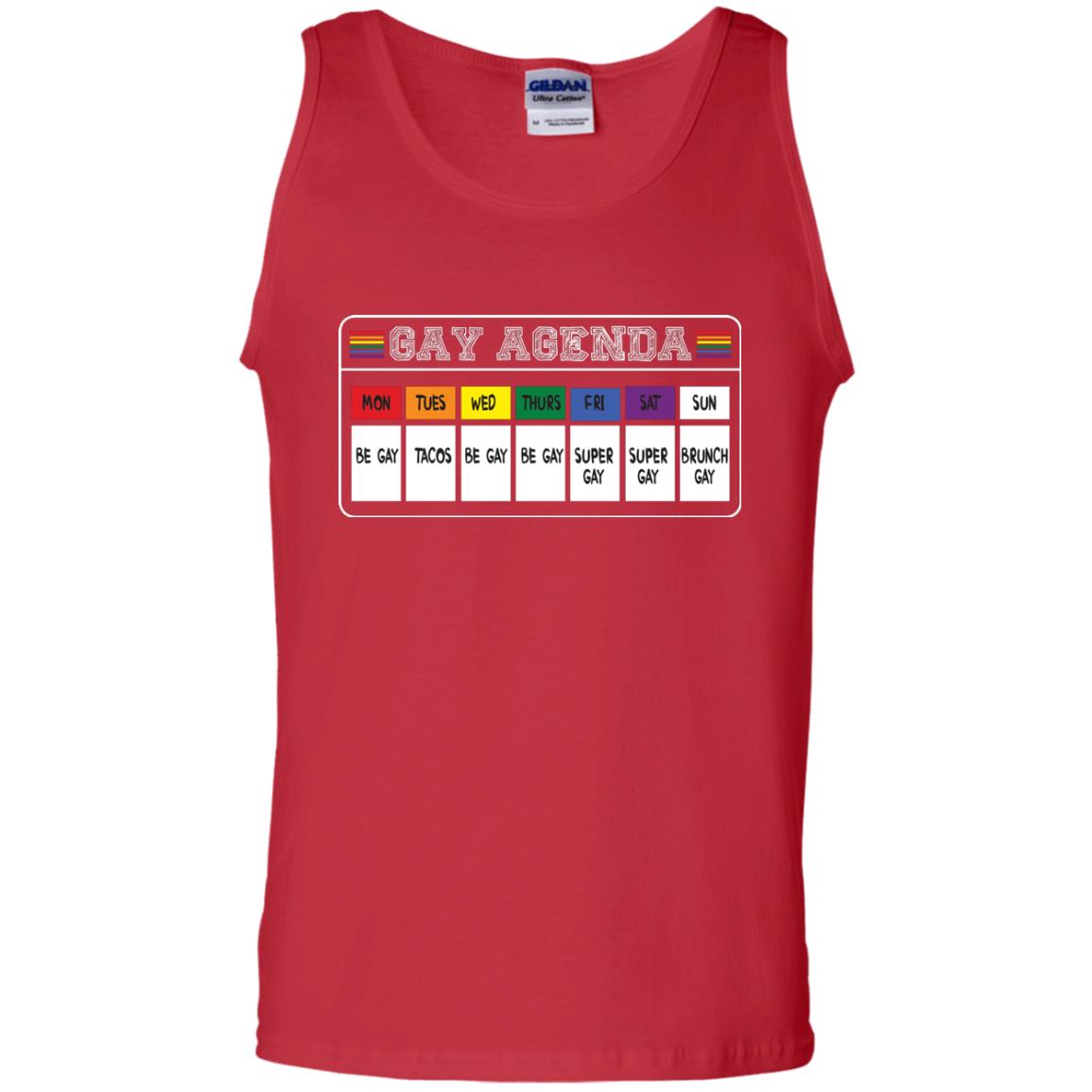 Gay Agenda Funny Lgbt T-shirt Red