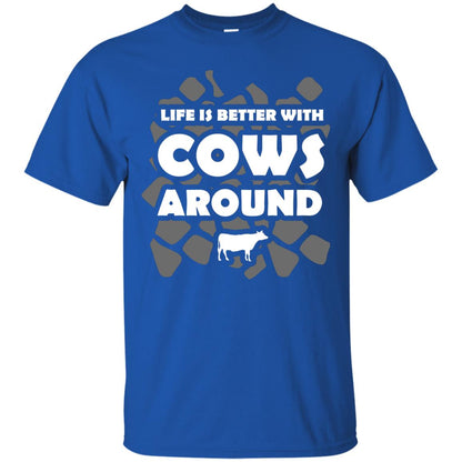 Life Is Better With Cows Around Cows Lover Shirt Royal