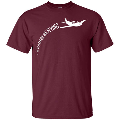 Airplane Pilot T-shirt I'd Rather Be Flying Maroon