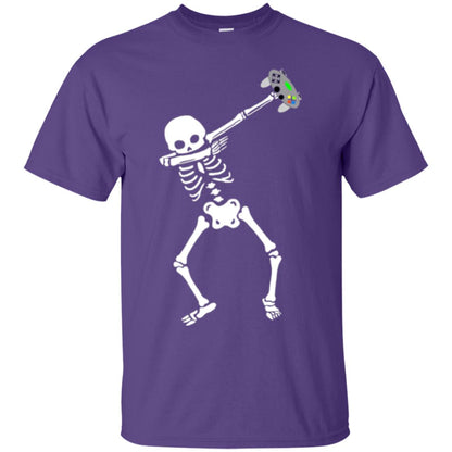 Gamer T-shirt Dabbing Skeleton Purple